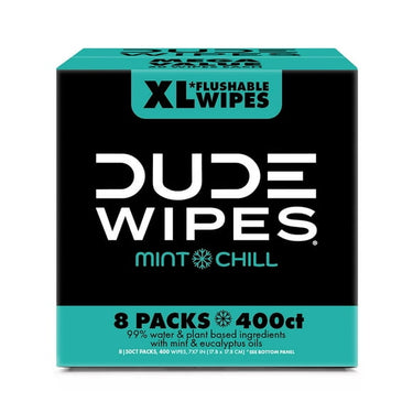 DUDE XL Flushable Wipes, Mint Chill, 8 ct., 400 wipes