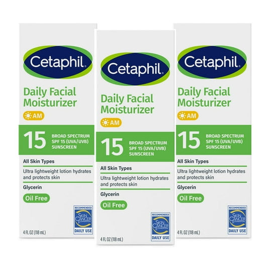 Cetaphil Daily Facial Moisturizer with Sunscreen, SPF 15, 4 fl. oz., 3 pk.