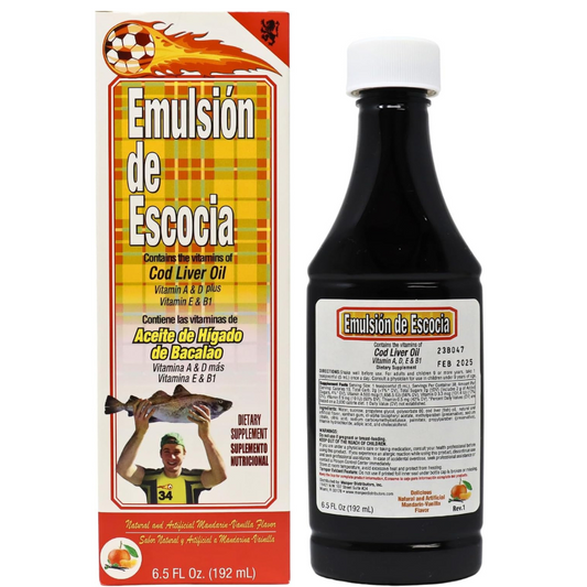 Cod Liver Oil - Dietary Supplement with Vitamins A, B1, D, and E, Vanilla Flavor, 6.5 Fl Oz