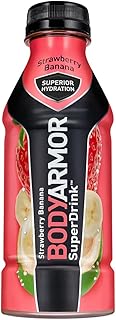 SuperDrink, Electrolyte Sport Drink, Strawberry Banana 16 Oz (Pack of 24)
