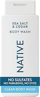 Native Body Wash Contains Naturally Derived Ingredients | For Women & Men, Sulfate, Paraben, & Dye Free Leaving Skin Soft and Hydrating | Sea Salt & Cedar 18 oz