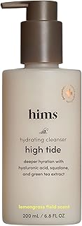 hims High Tide Hydrating Daily Cleanser for Men - Gentle Face Cleanser with Hyaluronic Acid, Squalane and Green Tea Extract - Lemongrass Field Scent
