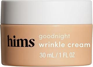 hims goodnight wrinkle cream for men - fine lines, puffiness, dark eye circles - caffeine, hyaluronic acid, night cream, almond scent - vegan, cruelty-free, no parabens - (1oz)