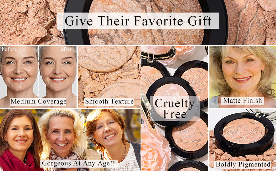 KIMUSE Baked Foundation Color Correcting Powder Foundation Natural Finish