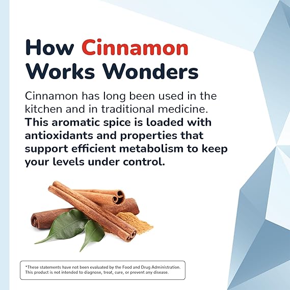 CinnaChroma Cinnamon Supplement – 30 Capsules – 10:1 Extract with Chromium, Vanadium, Selenium, Vitamin D3 & K2 – Natural Blood Sugar Support & Sugar Blocker – 1 Month Supply