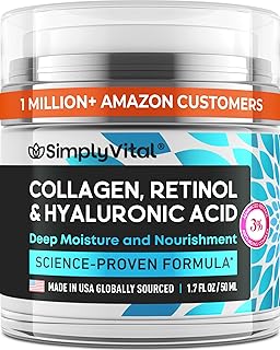 Anti-Aging Face Moisturizer with Retinol, Collagen & Hyaluronic Acid - Made in USA - Moisturizer Face Cream for Women & Men - Firming & Hydrating Neck Cream - Day & Night Skin Care - 1.7 fl oz
