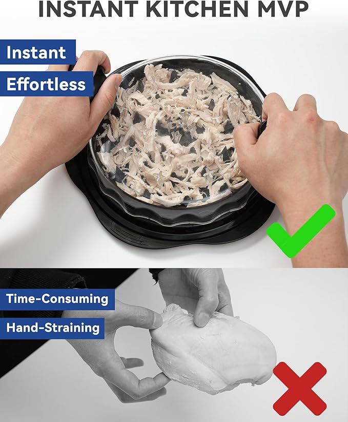 Chicken Shredder Tool Twist – Manual Chicken Breast Grinder Machine for Meat, Vegetables & Pet Food (Elegant Black, BPA‑Free, Dishwasher Safe)