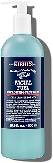 Kiehl's Facial Fuel Face Wash, Refreshing + Invigorating Men's Gel Cleanser, with Caffeine, Vitamin E and Menthol, Non-Drying Formula Moisturizes Skin, Great for Clogged Pores, for All Skin Types