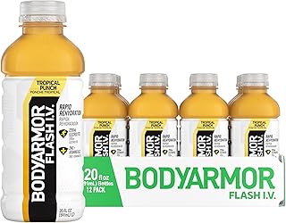 Flash I.V. Electrolyte Beverage, Tropical Punch, 20 Fl Oz (Pack of 12)