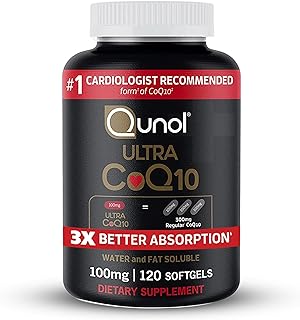 Qunol CoQ10 100mg Softgels, Ultra CoQ10 100mg, 3x Better Absorption, Antioxidant for Heart Health & Energy Production, Coenzyme Q10 Vitamins and Supplements, 4 Month Supply, 120 Count