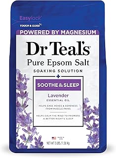 Dr Teal's Epsom Magnesium Salt Soak, Soothe & Sleep with Lavender, 3 lbs