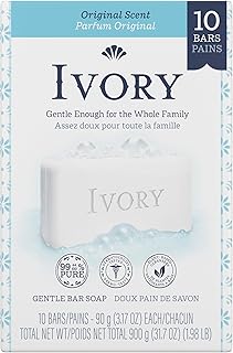 Ivory Gentle Bath Bar Soap, Family Pack, Great for Entire Family, Free of Heavy Perfumes, Original Scent, 3.17 Ounce (10 Count)
