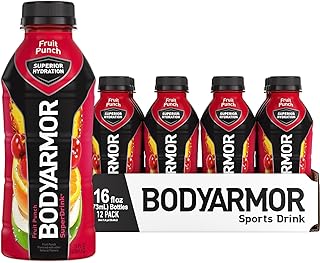 Sports Drink Sports Beverage, Fruit Punch, Natural Flavors With Vitamins, Potassium-Packed Electrolytes, No Preservatives, Perfect For Athletes, 16 Fl Oz (Pack of 12)