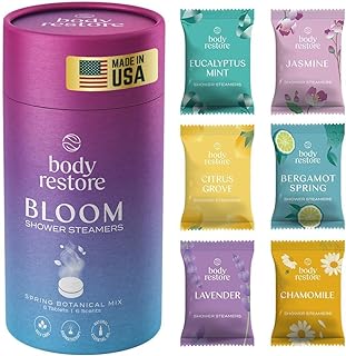 Body Restore Shower Steamers Aromatherapy 6 Pack - Galentines, Valentines Day Gifts for Her and Him, Birthday Gifts for Mom, Best Friend, Travel Essentials, Stress Relief, Bath Bombs - Bloom