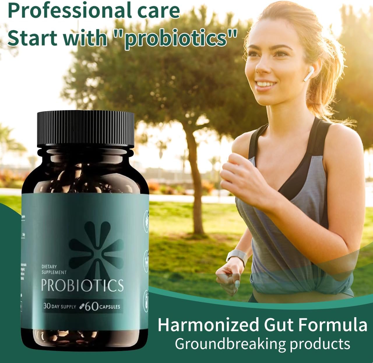 Probiotics for Digestive Health – 60 Slow‑Release Synbiotic Capsules (3‑in‑1 Probiotic + Prebiotic + Enzyme) – New Improved Formula