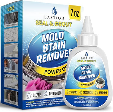 Mold Stain Remover Gel Cleaner - ACTIVE Heavy Duty Stain Cleaner for Front Loader Washing Machine Seal, Bathroom Grout, Shower, Caulk - Front Load Washer Cleaning Solution - 7 Fl Oz