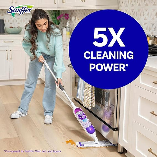 Swiffer PowerMop Multi-Surface Mop Kit – Includes PowerMop, 2 Mopping Pad Refills, 1 Floor Cleaning Solution with Fresh Scent & 2 Batteries