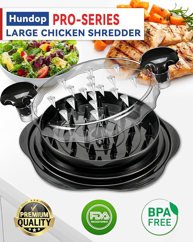 Chicken Shredder Tool Twist – Manual Chicken Breast Grinder Machine for Meat, Vegetables & Pet Food (Elegant Black, BPA‑Free, Dishwasher Safe)