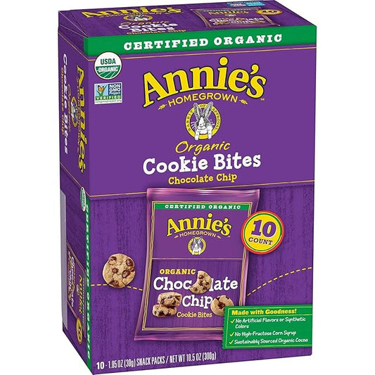 Annie's Organic Chocolate Chip Cookie Bites, 10 Pouches, 10.5 oz