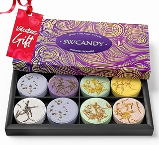 Shower Steamers Aromatherapy Birthday Gifts for Women - SWCANDY 8 Pcs Valentines Day Gifts for Her Mom Men Teen Adults Bath Bombs Self Care with Natural Essential Oils Relaxation Home SPA Mothers Day