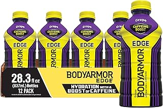 EDGE Sports Drink with Caffeine, Grape, Potassium-Packed Electrolytes, Caffeine Boost, Natural Flavors With Vitamins, Perfect for Athletes 28.3 Fl Oz (Pack of 12)