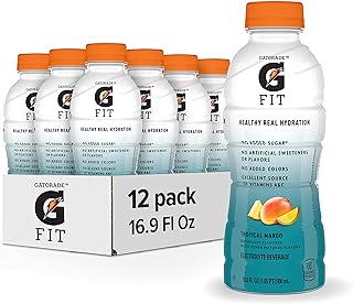 Fit Electrolyte Beverage, Healthy Real Hydration, Tropical Mango, 16.9.oz Bottles (12 Pack)