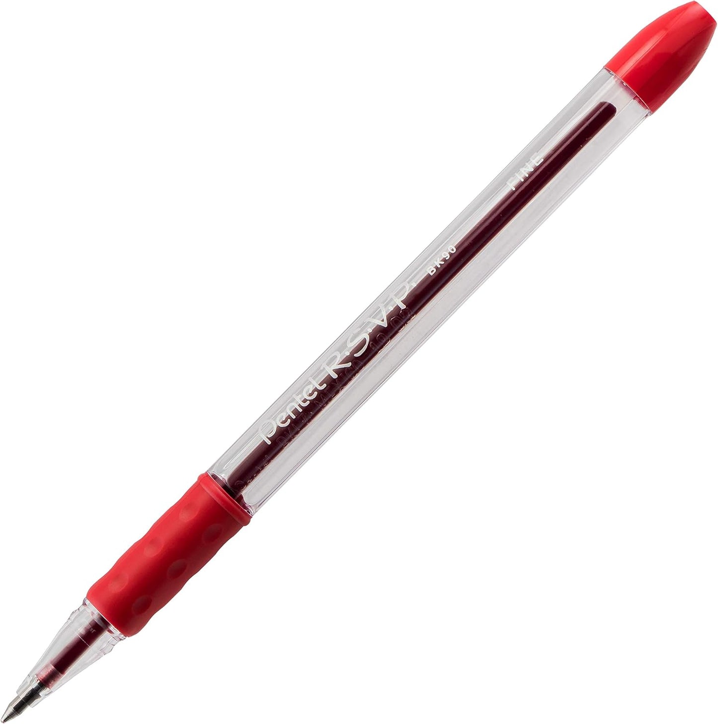 Pentel RSVP Ballpoint Pen 0.7 mm – Red Ink, Fine Line, Pack of 5