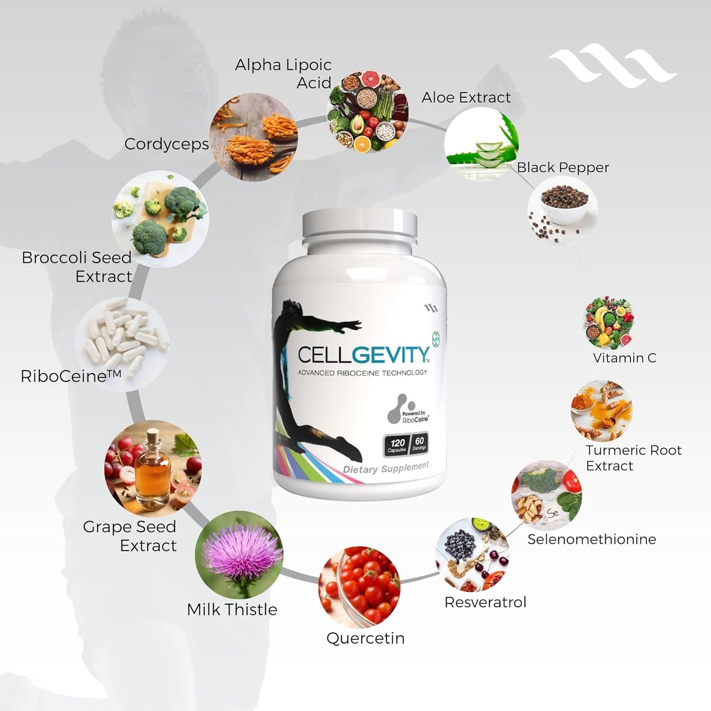 Cellgevity Advanced RiboCeine™ 120 Caps | Glutathione Support & Cellular Detox