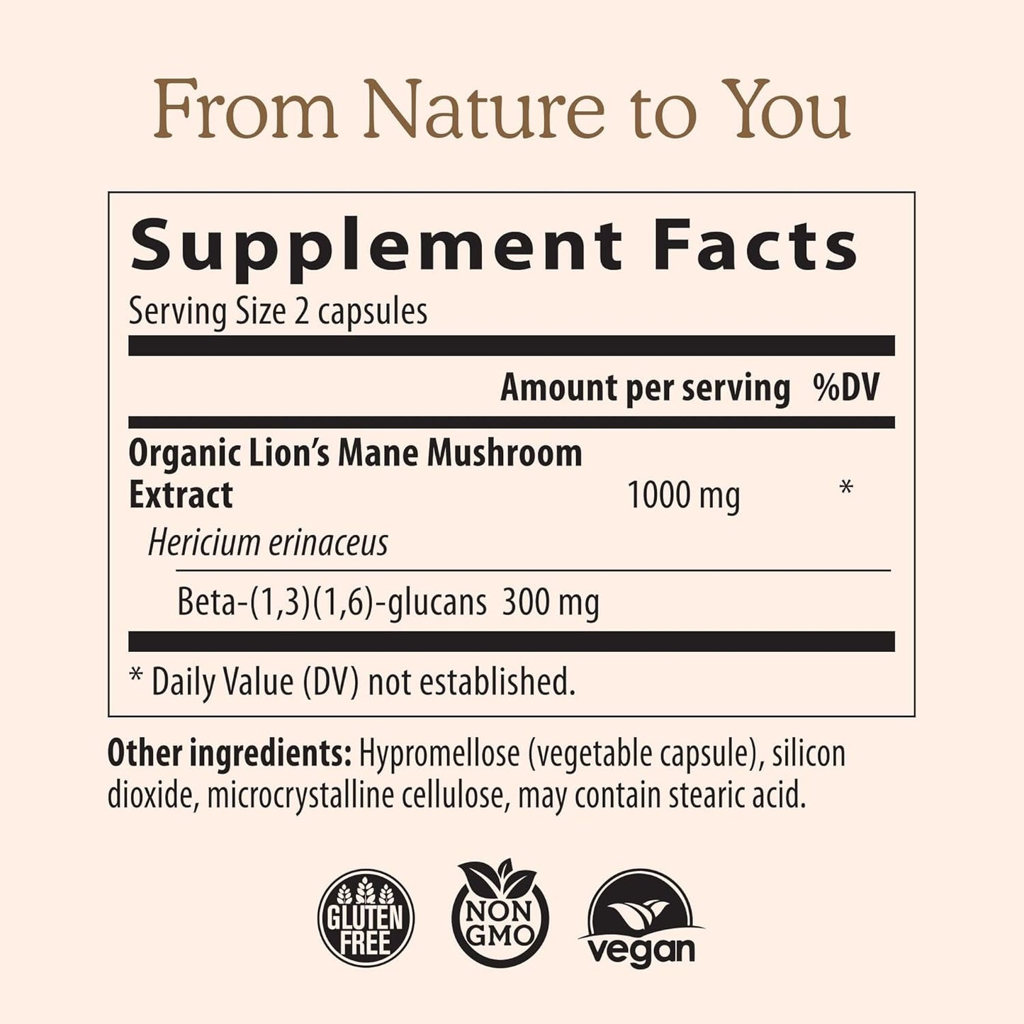 Real Mushrooms Lion’s Mane Supplement Capsules – Organic Lion’s Mane Extract for Cognitive Health & Overall Wellbeing – Vegan Beta Glucan Mushroom Supplement – 300 Count