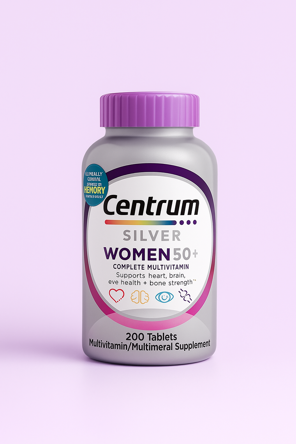 Centrum Silver Women's Multivitamin for Women 50 Plus, Multivitamin/Multimineral Supplement with Vitamin D3, B Vitamins, Non-GMO Ingredients, Supports Memory and Cognition in Older Adults - 200 Ct