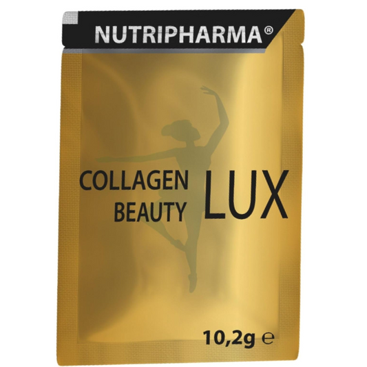 Collagen Beauty Lux, Hydrolyzed Collagen Peptides Powder for Women & Men, Promotes Hair, Nail, Skin,Unflavored Collagen Powder with Hyaluronic Acid and Vitamin C, 1 Serving, 0,36 oz