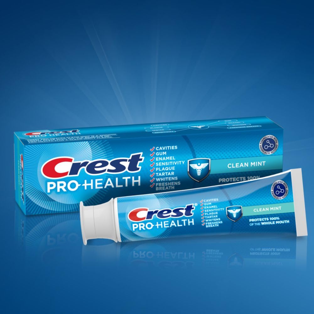 Crest Pro‑Health Clean Mint Toothpaste – 4.3 oz Twin Pack – Stannous Fluoride for Whole‑Mouth Protection