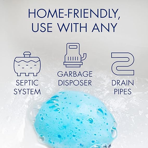 Glisten Garbage Disposer Cleaner & Freshener – Lemon Scent Odor Eliminator with Foaming Action, Sink Disposal Cleaner Made in USA, 4 Packets