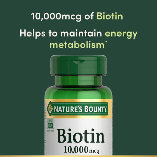 Nature’s Bounty Biotin – 10,000 mcg, Rapid Release Softgels (120 Ct)