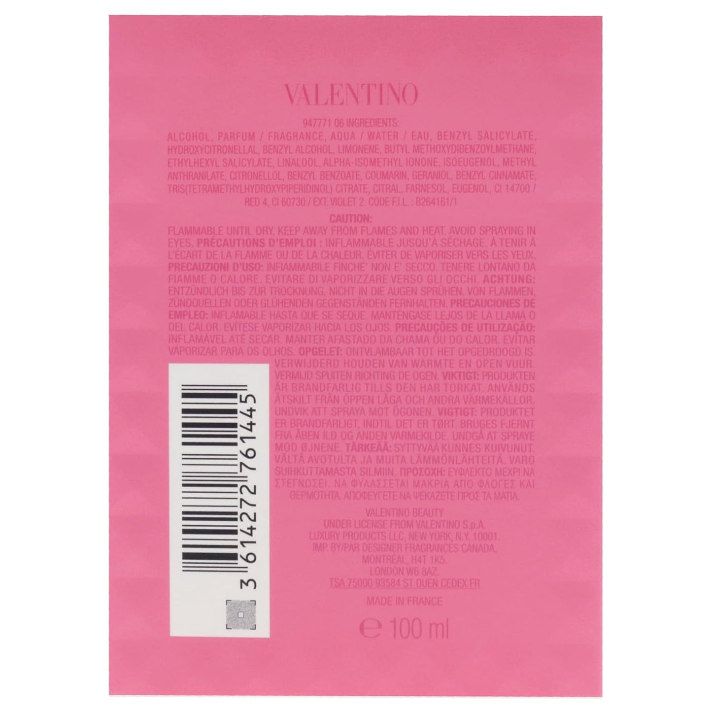 Valentino Donna Born in Roma EDP Spray 3.4 oz – Jasmine‑Vanilla Warm Floral for Women