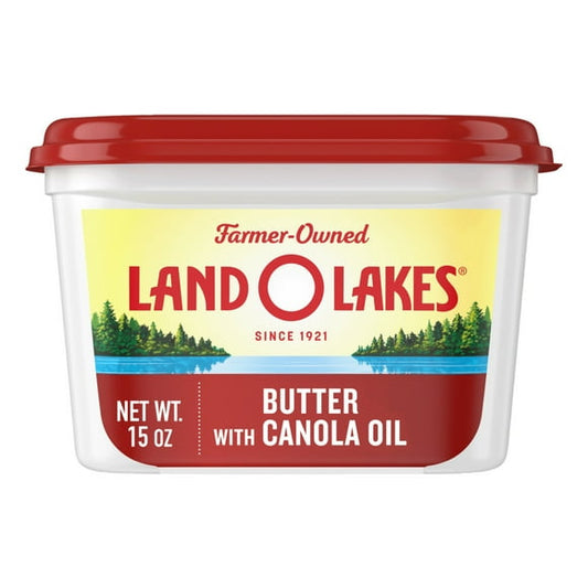 Land O Lakes Butter with Canola Oil, Spreadable, 15 oz Tub