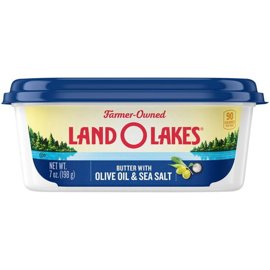Land O Lakes Butter with Olive Oil & Sea Salt, Spreadable, 7 oz Tub