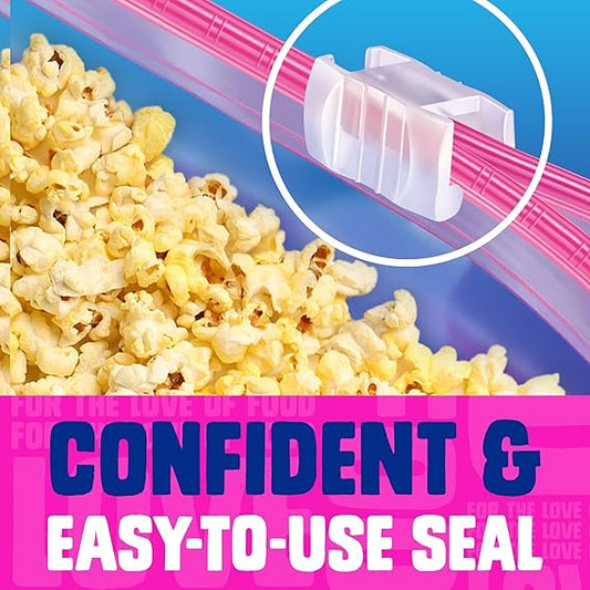 Ziploc Quart Food Storage Slider Bags – 42 Count with Power Shield Technology for Extra Durability & Leak Protection