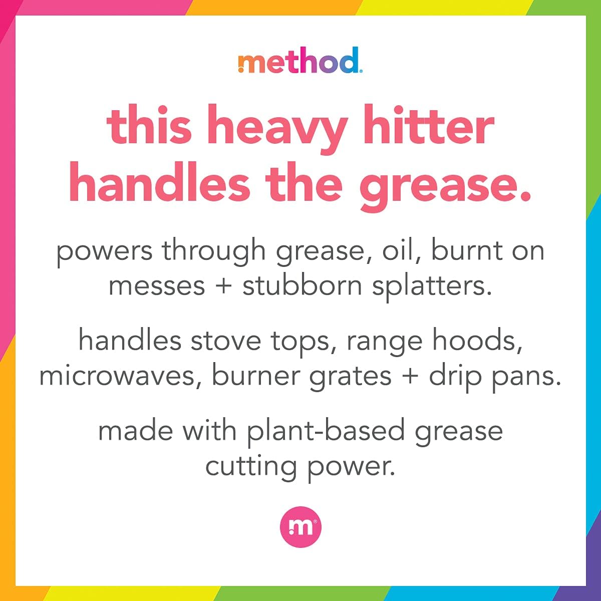 Method Heavy Duty Degreaser – Lemongrass Scent, 28 oz Spray | Tough on Grease, Plant-Based Cleaner