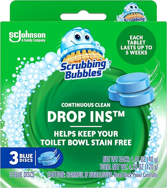 Scrubbing Bubbles Toilet Tablets – 3-Count Continuous Clean Drop-Ins | Keeps Bowl Stain-Free & Prevents Limescale