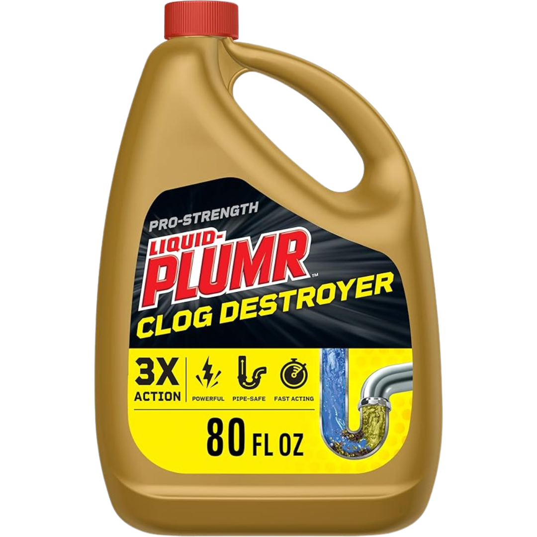 Liquid-Plumr Pro-Strength Clog Destroyer Gel with PipeGuard – 80 oz Liquid Drain Cleaner for Kitchen & Bathroom Sinks, Showers & Tubs