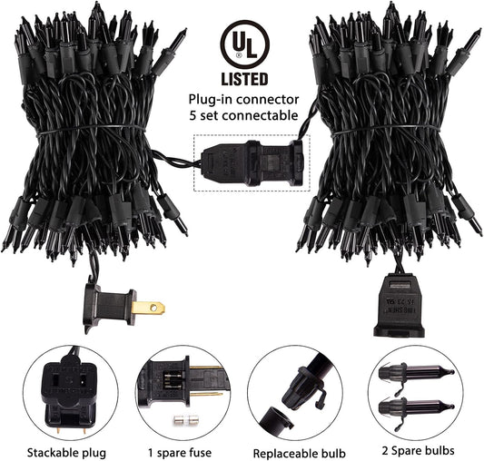 Minetom 100-LED Purple Halloween Mini String Lights – 25 ft Waterproof Outdoor/Indoor Party & Garland Decor