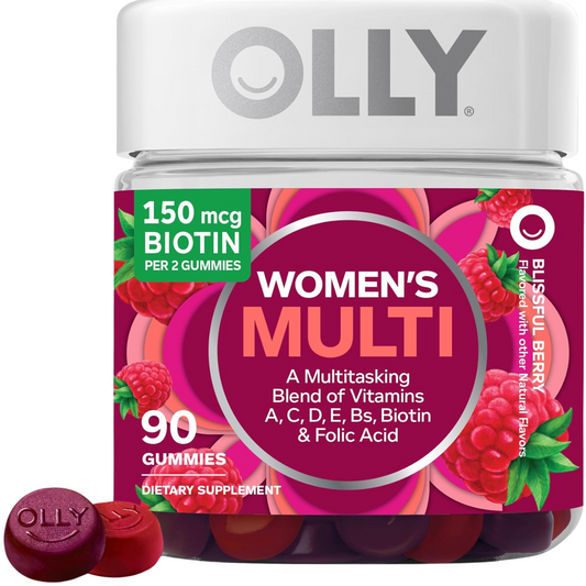 OLLY Women's Multivitamin Gummies – Blissful Berry Flavor 🍓💜