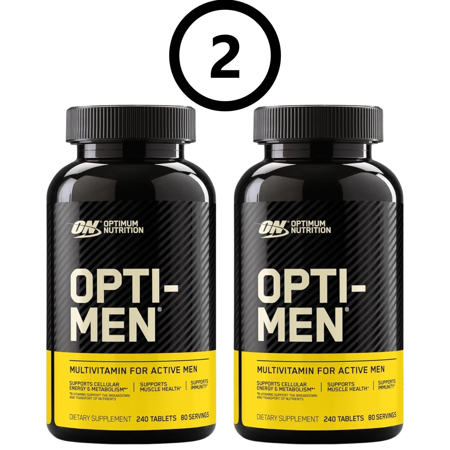 (PACK OF 2) Optimum Nutrition Opti-Men Daily Multivitamin for Men – 240 Tablets (80-Day Supply) | Immune Support with Amino Acids