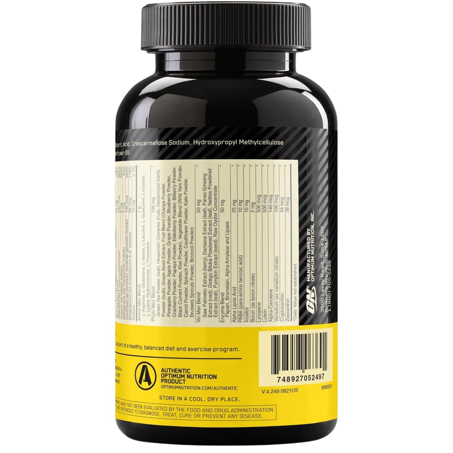 (PACK OF 2) Optimum Nutrition Opti-Men Daily Multivitamin for Men – 240 Tablets (80-Day Supply) | Immune Support with Amino Acids