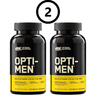 (PACK OF 2) Optimum Nutrition Opti-Men Daily Multivitamin for Men – 240 Tablets (80-Day Supply) | Immune Support with Amino Acids