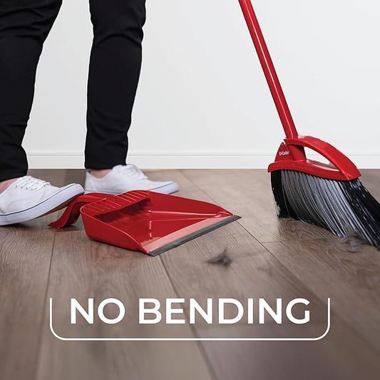 O-Cedar Pet Pro Broom with Step-On Dustpan – Dual Action Pet Hair Remover