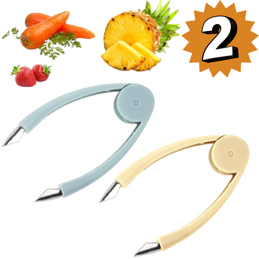 Multifunctional Pineapple Corer & Cutter + Stem Remover (2-Pack) – 2024 Premium Stainless Steel Slicer Peeler for Pineapple, Apple, Strawberry