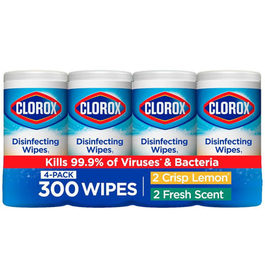 Clorox Disinfecting Wipes Value Pack, Bleach Free Cleaning Wipes, 75 Count Each, Pack of 4