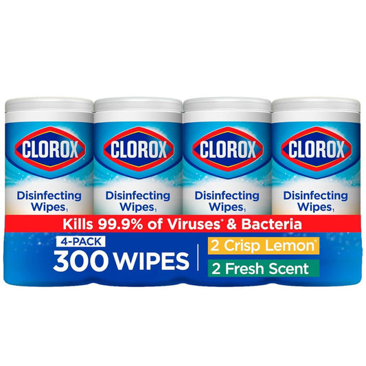 Clorox Disinfecting Wipes Value Pack, Bleach Free Cleaning Wipes, 75 Count Each, Pack of 4